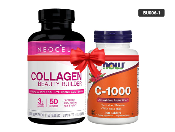 Neocell Collagen Beauty Builder 150 Tablets & Now Vitamin C-1000 100 Tablets Bundle in Sri Lanka